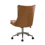 Busiris Camel Vegan Leather Nailhead Trim Swivel Task Chair 8 Busiris Camel Vegan Leather Nailhead Trim Swivel Task Chair