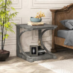 Grey 24 Inch 2 Tier C Shaped End Table 8 Grey 24 Inch 2 Tier C Shaped End Table