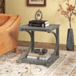 Grey 24 Inch 2 Tier C Shaped End Table 9 Grey 24 Inch 2 Tier C Shaped End Table