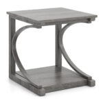 Grey 24 Inch 2 Tier C Shaped End Table 10 Grey 24 Inch 2 Tier C Shaped End Table