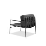 CAJA Black Saddle Leather Lounge Chair with Powder Coated Legs