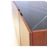 CALVIN Buffet Walnut Doors Black Marble Top
