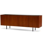 CALVIN Buffet Walnut Doors Black Marble Top