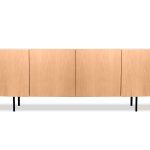 CALVIN White Oak Buffet with White Marble Top