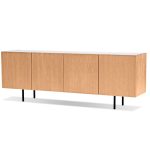 CALVIN White Oak Buffet with White Marble Top