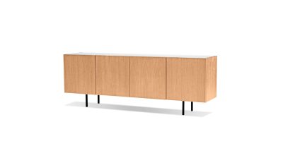 CALVIN White Oak Buffet with White Marble Top
