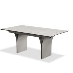 CAMBER Bianco Travertine Ceramic Top Extension Dining Table