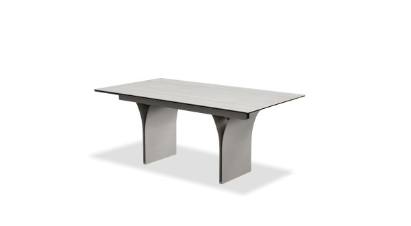 CAMBER Bianco Travertine Ceramic Top Extension Dining Table 1 2