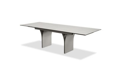 CAMBER Bianco Travertine Ceramic Top Extension Dining Table