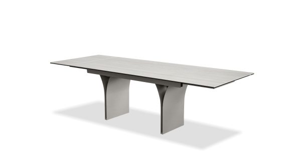 CAMBER Bianco Travertine Ceramic Top Extension Dining Table 7