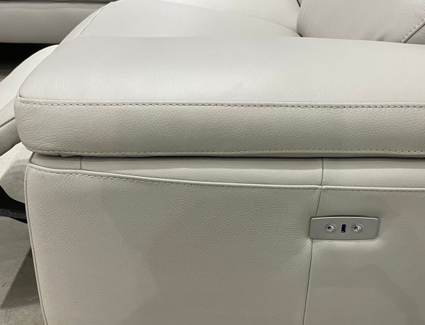 CAMELLO Silver Leather LSF Electric Reclining Chaise Sectional 1 2