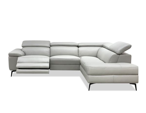 CAMELLO Silver Leather RSF Electric Reclining Sectional 4