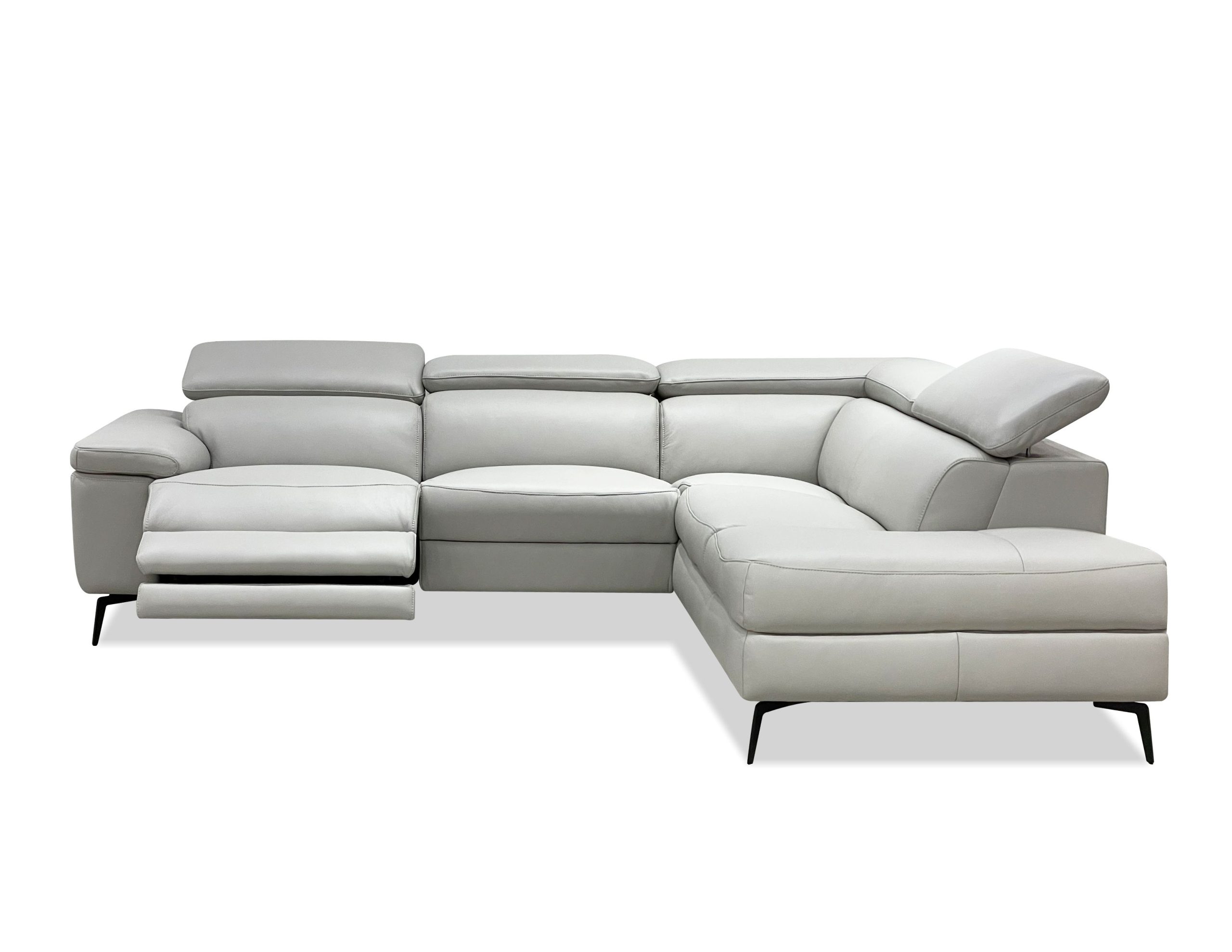 CAMELLO Silver Leather RSF Electric Reclining Sectional 1 CAMELLO Silver Leather RSF Electric Reclining Sectional