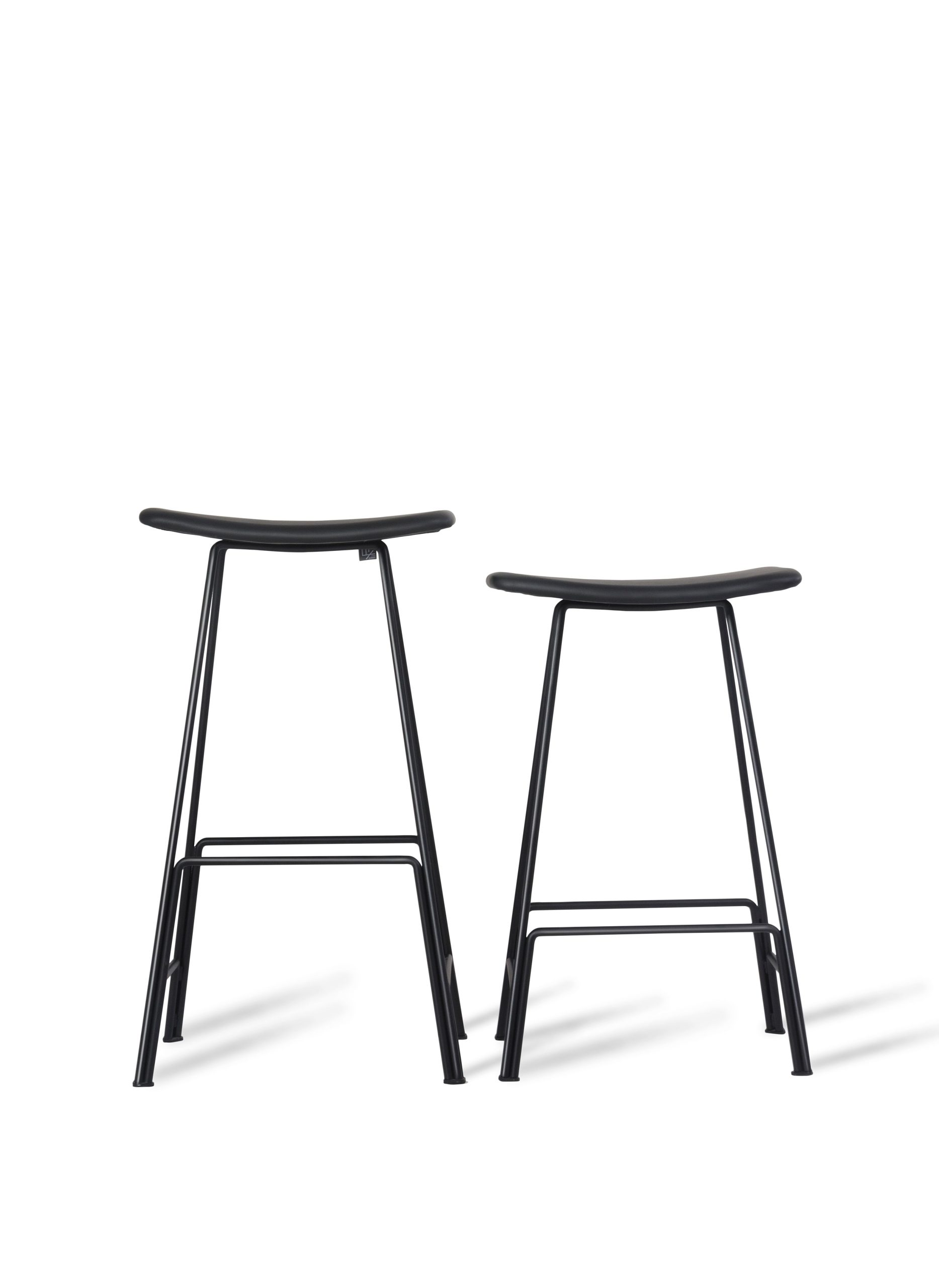 CANARIA Black Leather Bar Stool Black Steel Base 3 CANARIA Black Leather Bar Stool Black Steel Base - Image 3