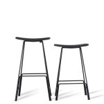 CANARIA Black Leather Counter Stool Black Steel 6 CANARIA Black Leather Counter Stool Black Steel