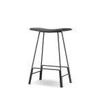 CANARIA Black Leather Counter Stool Black Steel 4 CANARIA Black Leather Counter Stool Black Steel