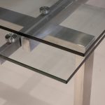 CANTRO Clear Tempered Glass Brushed Stainless Steel Extension Dining Table 9 CANTRO Clear Tempered Glass Brushed Stainless Steel Extension Dining Table