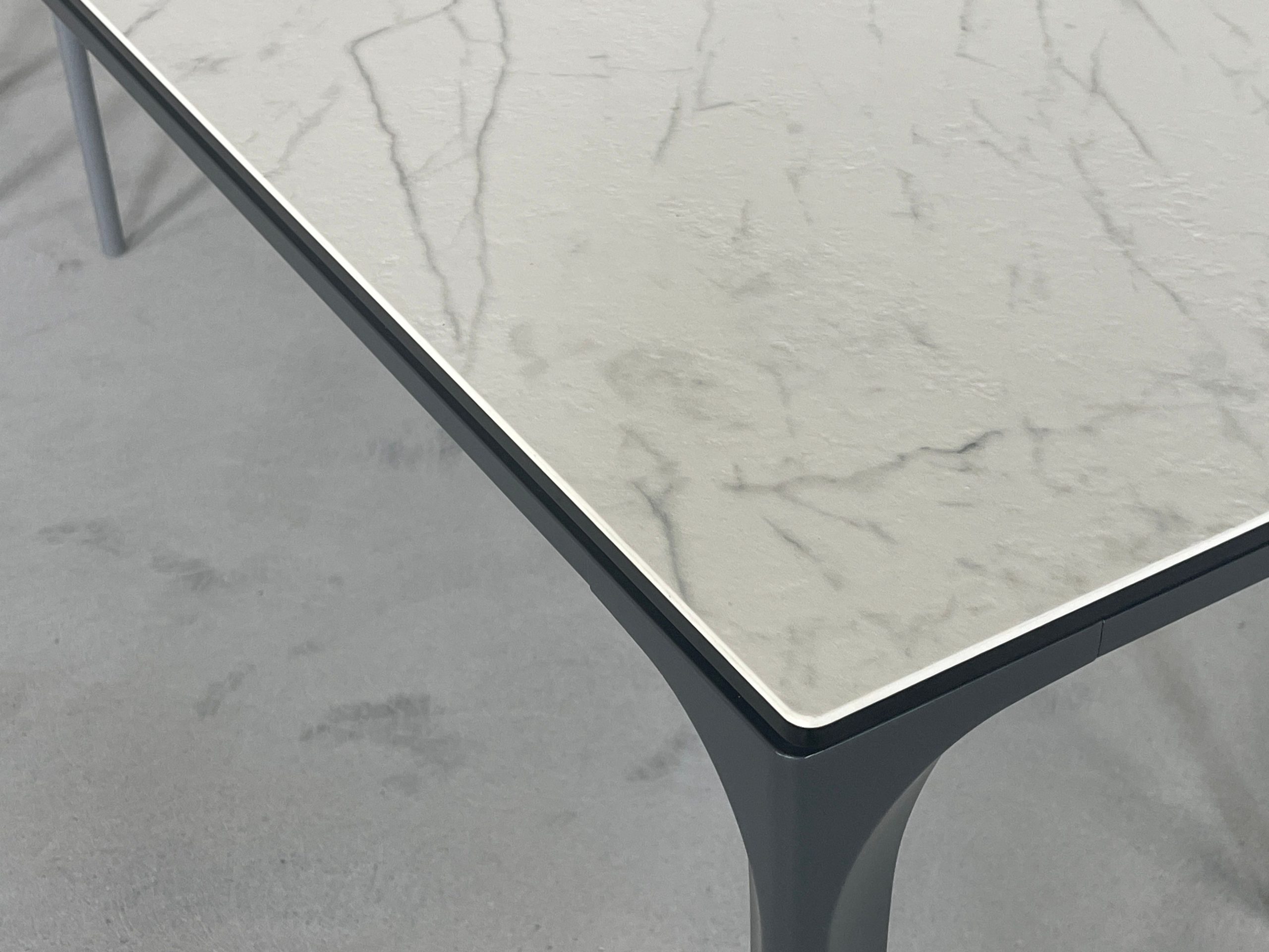CAPRI White Carrara Ceramic Top Dining Table Black Steel Base 3 CAPRI White Carrara Ceramic Top Dining Table Black Steel Base - Image 3