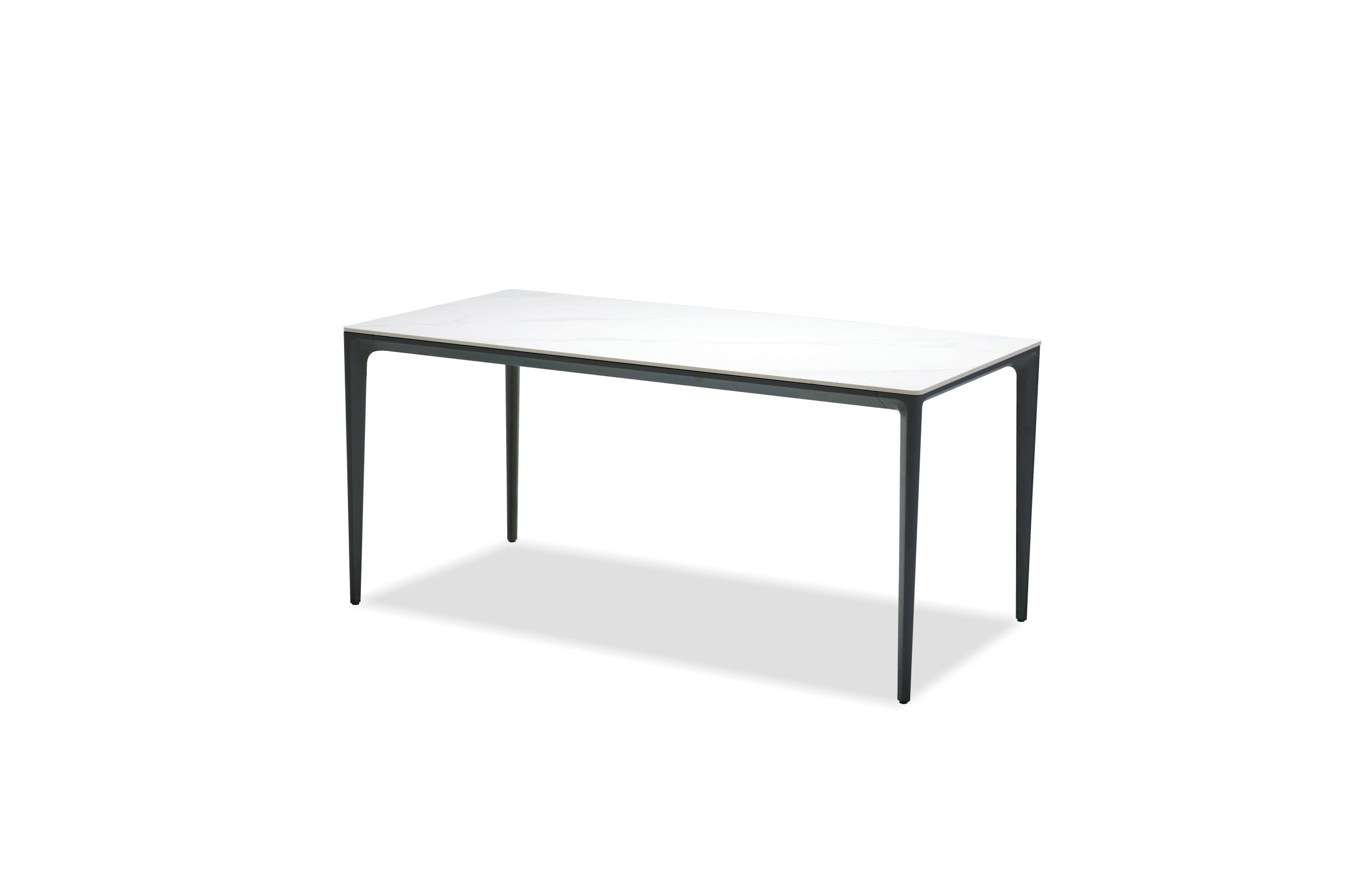 CAPRI White Carrara Ceramic Top Dining Table Black Steel Base 1 CAPRI White Carrara Ceramic Top Dining Table Black Steel Base