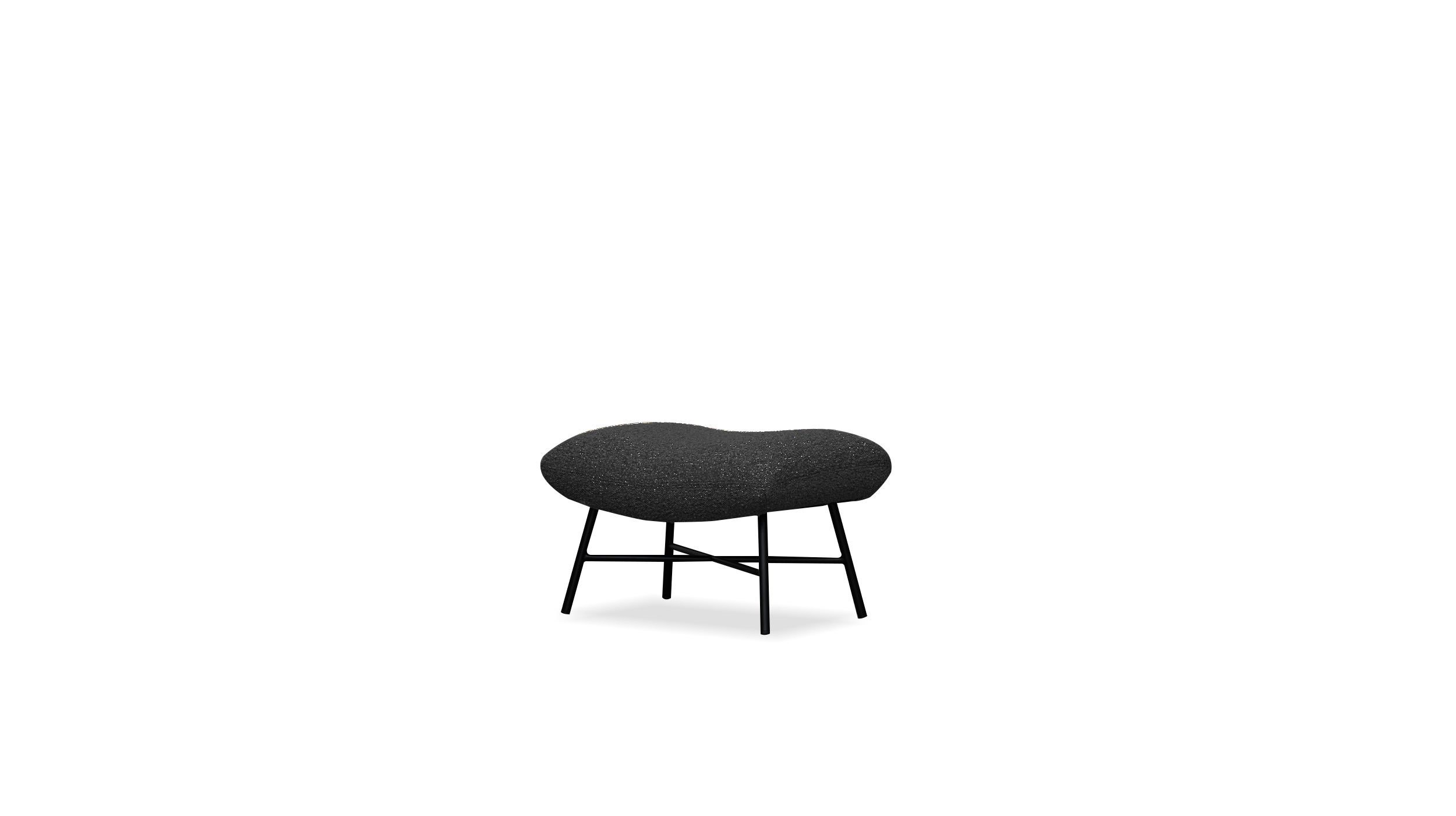 CARAWAY Black Leatherette Ottoman Black Powder Coated Steel Base 1 CARAWAY Black Leatherette Ottoman Black Powder Coated Steel Base