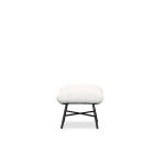 CARAWAY Bone Ottoman Black Steel Base