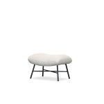 CARAWAY Bone Ottoman Black Steel Base