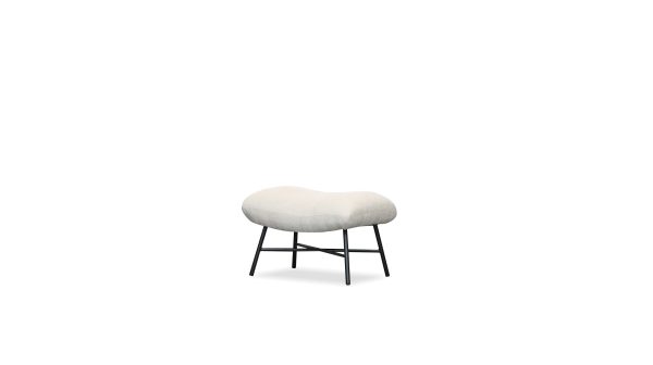 CARAWAY Bone Ottoman Black Steel Base 4