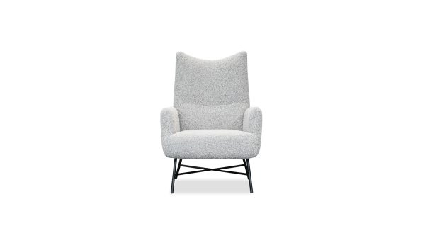 CARAWAY Putty Boucle Lounge Chair Black Steel Base 2 2