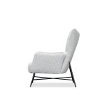 CARAWAY Putty Bouclé Lounge Chair Black Steel Base