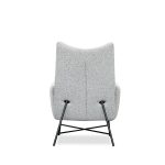 CARAWAY Putty Bouclé Lounge Chair Black Steel Base