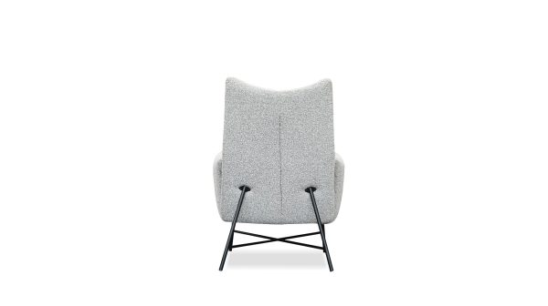 CARAWAY Putty Boucle Lounge Chair Black Steel Base 5 2