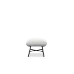 CARAWAY Putty Boucle Ottoman Black Powder Coated Steel Base