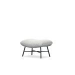 CARAWAY Putty Boucle Ottoman Black Powder Coated Steel Base