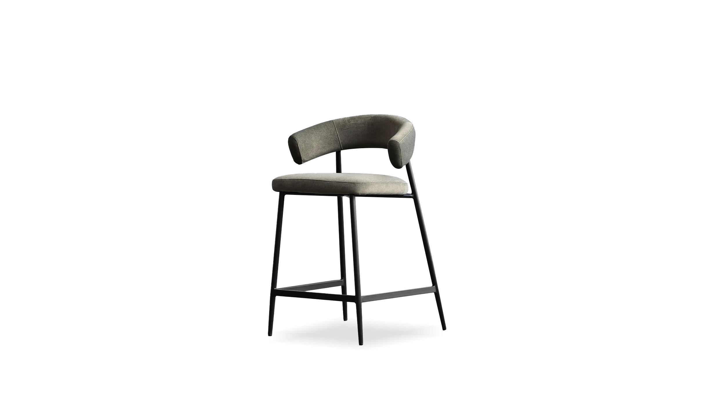 CASSIS Hunter Green Fabric Counter Stool Black Frame 1 CASSIS Hunter Green Fabric Counter Stool Black Frame