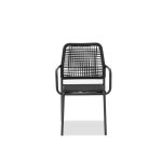 CASTILE Coal Black Rope Indoor Outdoor Dining Armchair