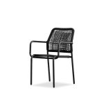 CASTILE Coal Black Rope Indoor Outdoor Dining Armchair