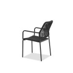 CASTILE Coal Black Rope Indoor Outdoor Dining Armchair