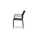 CASTILE Coal Black Rope Indoor Outdoor Dining Armchair