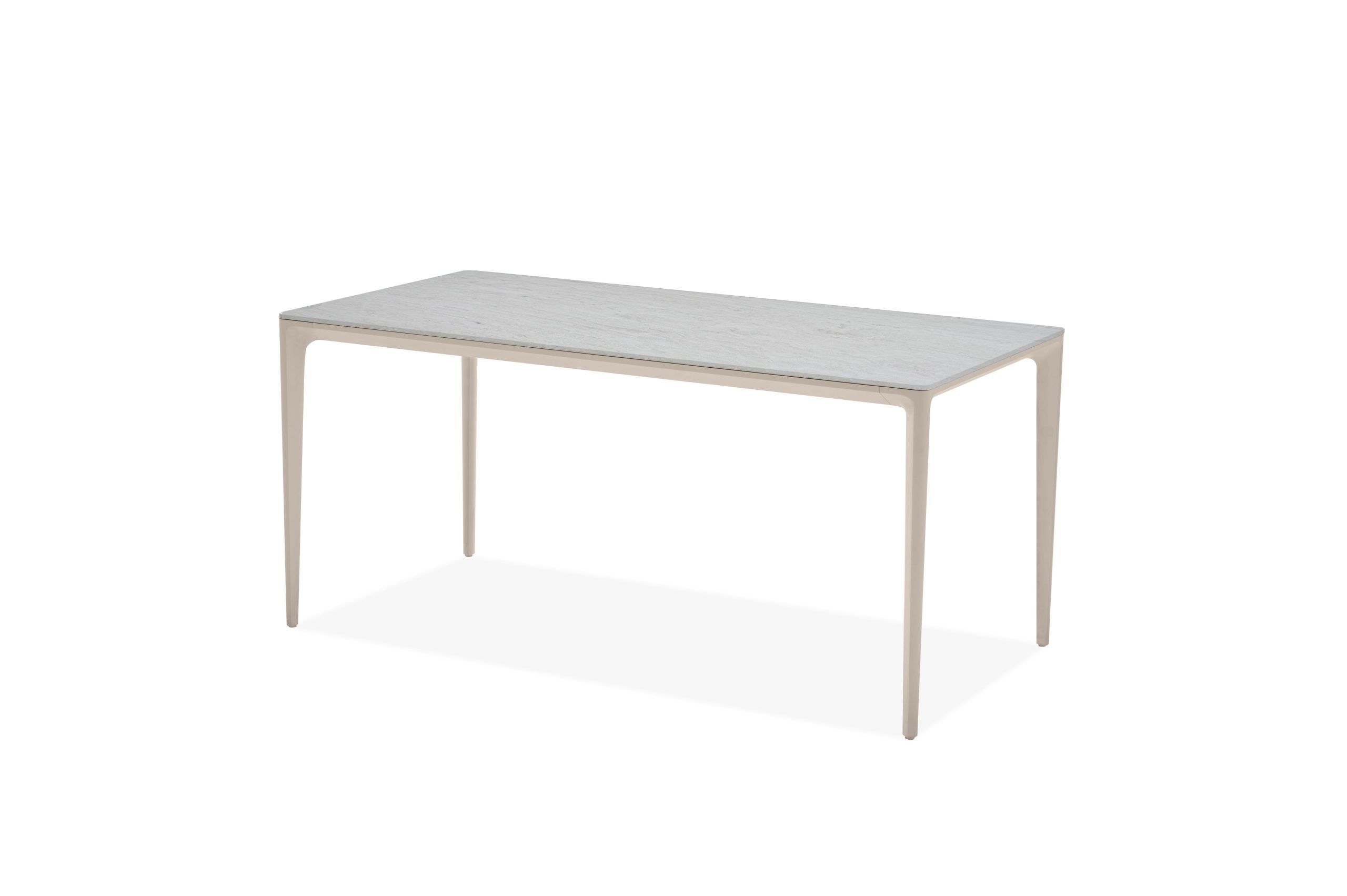 CAYMAN 70" Travertino Ceramic Taupe Powder Coated Dining Table 1 CAYMAN 70" Travertino Ceramic Taupe Powder Coated Dining Table