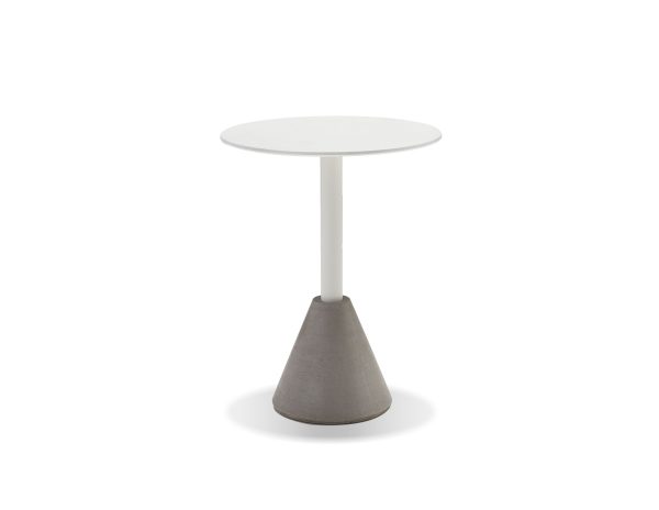 CAYO White Bistro Table Steel Base Indoor Outdoor 2