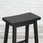 Farmhouse Charcoal Black Saddle Seat Barstools Bar Height (Set of 2)
