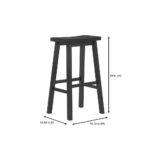 Farmhouse Charcoal Black Saddle Seat Barstools Bar Height (Set of 2)