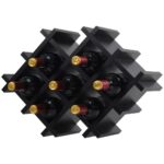Wall Mounted Black Wine Rack with Shelves and Glass Holders (Set of 5) 9 Wall Mounted Black Wine Rack with Shelves and Glass Holders (Set of 5)