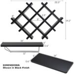 Wall Mounted Black Wine Rack with Shelves and Glass Holders (Set of 5) 10 Wall Mounted Black Wine Rack with Shelves and Glass Holders (Set of 5)
