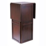 Expandable Walnut Wine Bottle Rack Mini Bar with Storage