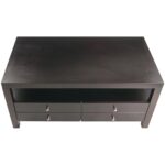 Scandinavian Espresso Coffee Table with Storage Drawers and Shelf 5 Scandinavian Espresso Coffee Table with Storage Drawers and Shelf