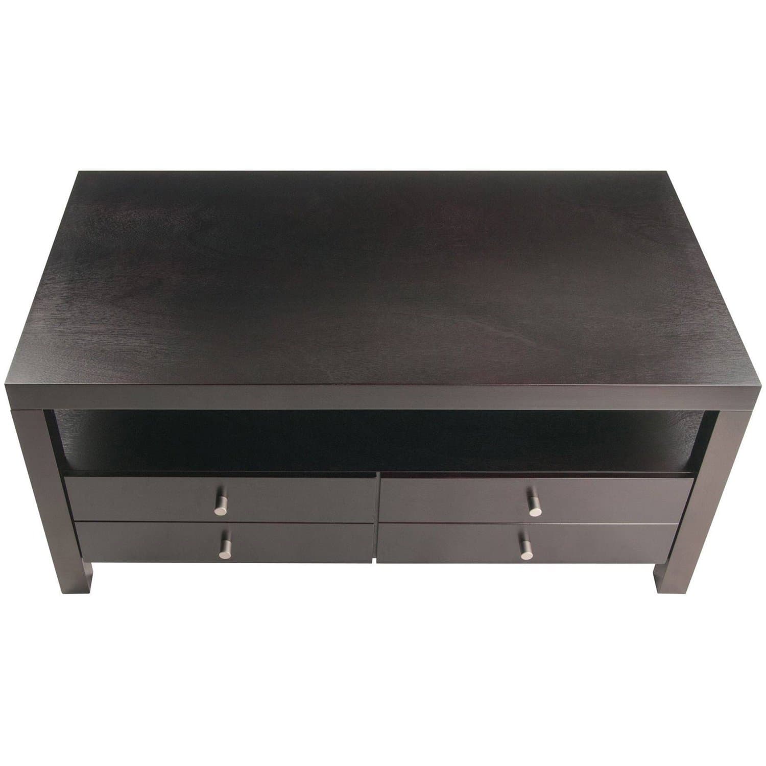 Scandinavian Espresso Coffee Table with Storage Drawers and Shelf 2 Scandinavian Espresso Coffee Table with Storage Drawers and Shelf - Image 2