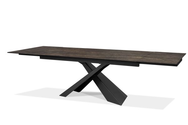 CENTURY Noir Desir Ceramic Top Double Extension Dining Table 1 2