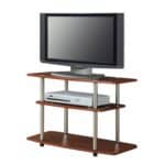 Modern Cherry Brown Wood and Metal TV Stand 5 Modern Cherry Brown Wood and Metal TV Stand