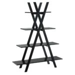 Modern A-Frame 4-Shelf Bookcase for Books and Collectibles